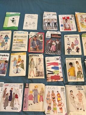 Collection of vintage sewing patterns